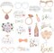 Photo Booth Props, 23 Pieces Wedding Bridal Shower Photo Booth Prop Bachelorette Party Decorations Photo Booth for Bridal Shower Gift Accessories Wedding Favor Supplies